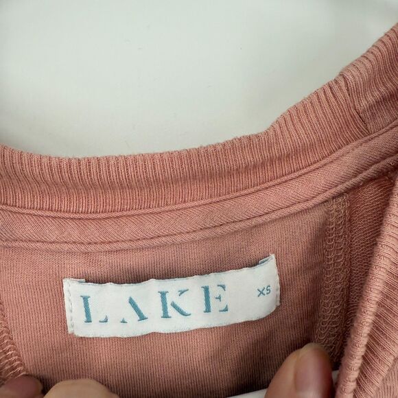 LAKE Pajama Set Shorts Long Sleeve Top Sleep Lounge Comfort Pink Womens Size XS - Picture 3 of 14